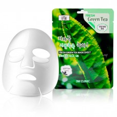 Тканевая маска для лица 3W CLINIC Fresh Green Tea Mask Sheet с экстрактом зеленого чая, 23 мл