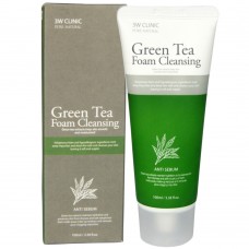 Пенка для умывания 3W CLINIC Green Tea Foam Cleansing с экстрактом зелёного чая, 100 мл