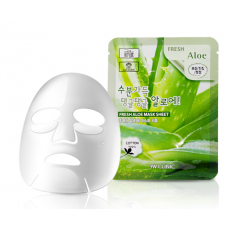 Тканевая маска для лица 3W CLINIC Fresh  Aloe Mask Sheet с экстрактом алоэ, 23 мл