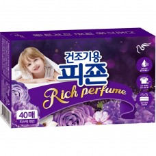 Салфетки-кондиционер для сушки белья в сушильной машине Pigeon Rich Perfume Signature Dryer Sheet Mystic Rain 40 шт.