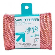 Скруббер для посуды Sungbo Cleamy Save Scrubber 13х9х1,5 см, 4 шт.