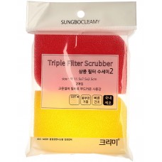 Скруббер для посуды Sungbo Cleamy Triple Filter 11,5x7,5x2,5 см, 2 шт.