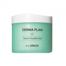 Диски-пилинг для чувствительной кожи The Saem Derma Plan Green Trouble Pad, 70 шт.
