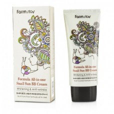 Улиточный солнцезащитный FarmStay ВВ-крем Formula All In One Snail Sun BB Cream SPF50+/PA+++,50 г