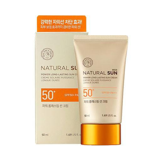 Осветляющий солнцезащитный крем для лица Natural Sun Eco Power Longlasting Sun SPF50+/PA+++, 50 мл