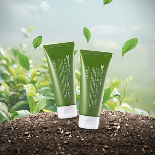Очищающая пенка для лица Mizon Rice Real Cleansing Foam с экстрактом рисовых отрубей, 150 мл