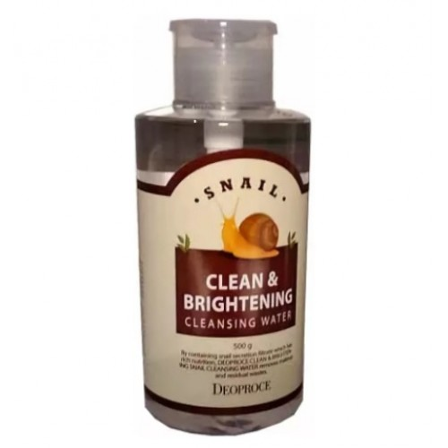 Очищающая вода Deoproce Clean & Brightening Snail Cleansing Water с муцином улитки, 500 гр.
