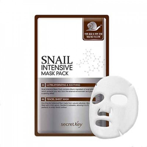 Тканевая маска для лица Secret Key Snail Intensive Mask Pack с муцином улитки, 20 гр.
