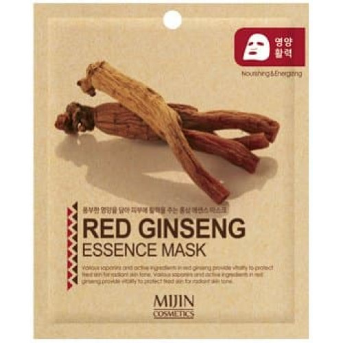 Тканевая маска для лица Mijin Red Ginseng Essence Mask с красным женьшенем, 25 гр.