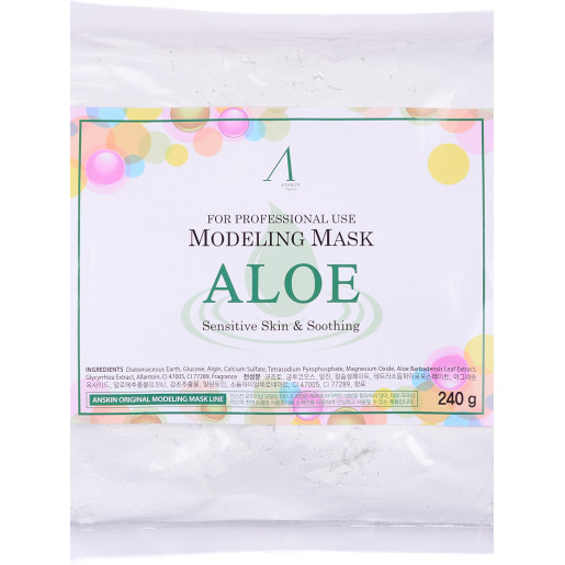 Альгинатная маска Anskin Aloe Modeling Mask с экстрактом алоэ, 240 гр.