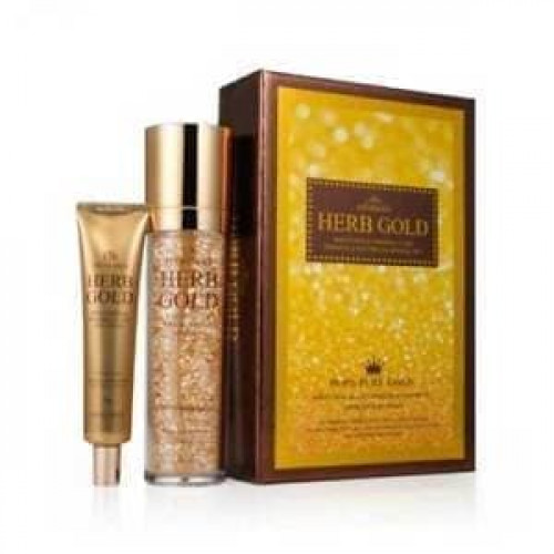 Антивозрастной подарочный набор Deoproce Estheroce Herb Gold Whitening & Wrinkle Care Essence & Eye Cream Special Set, 135 мл + 40 гр.