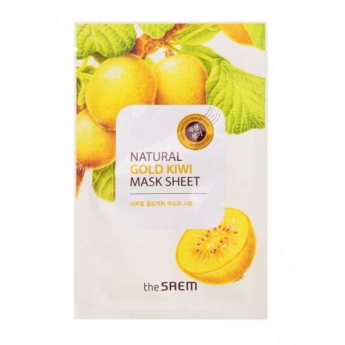 Тканевая маска для лица The Saem Natural Gold Kiwi Mask Sheet с экстрактом киви, 21 мл
