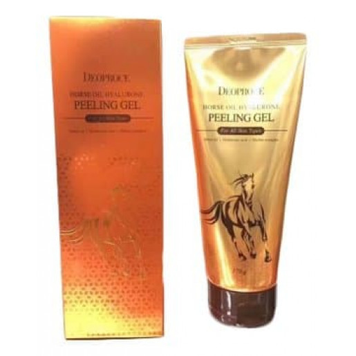 Пилинг-гель для лица Deoproce Horse Oil Hyalurone Peeling Gel с гиалуроновой кислотой и лошадиным жиром, 170 гр.