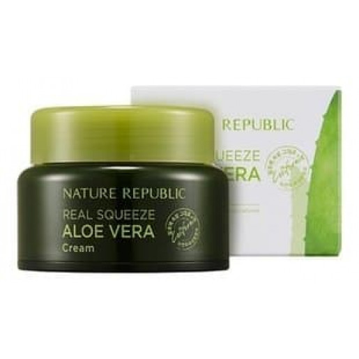 Крем для лица Nature Republic Real Squeeze Aloe Vera Cream, с экстрактом алоэ, 50 мл