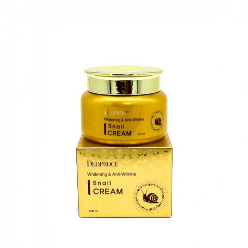 Крем для лица Deoproce Whitening And Anti-Wrinkle Snail Cream с муцином уликти, 100 мл