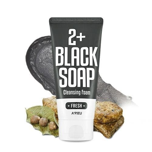 Пенка-мыло для умывания A'Pieu 2+ Cleansing Foam Black Soap Fresh с марокканской глиной, 130 мл