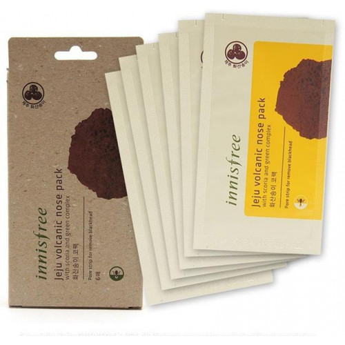 Очищающая полоска для носа Innisfree Jeju Volcanic Nose Pack с вулканическим пеплом, 6 шт.