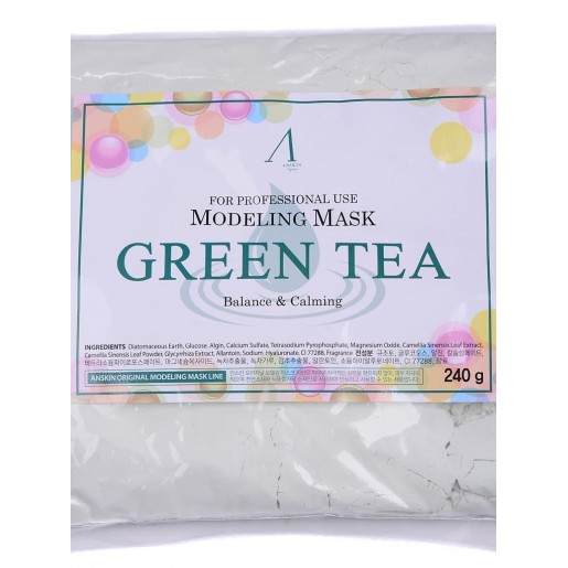Альгинатная маска Anskin Green Tea Modeling Mask с экстрактом зеленого чая, 240 гр.