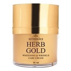 Крем для лица омолаживающий estheroce herb gold whitening & wrinkle care cream, 50 мл
