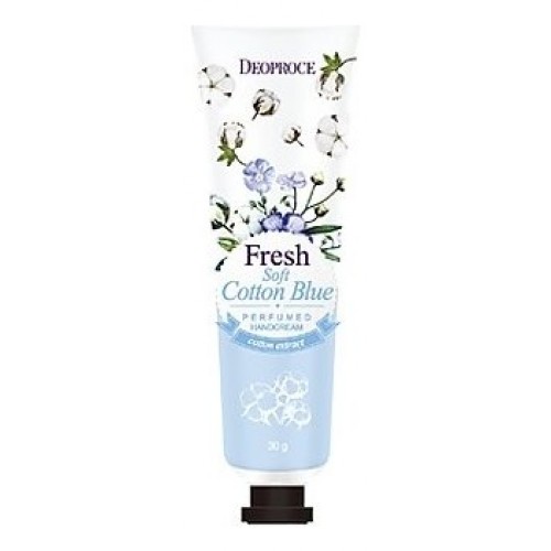 Крем для рук парфюмированный Deoproce Fresh Perfumed Hand Cream Soft Cotton Blue, 30 гр.