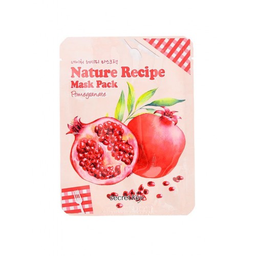 Тканевая маска для лица Secret Key Nature Recipe Mask Pack Pomegranate с экстрактом граната, 20 мл