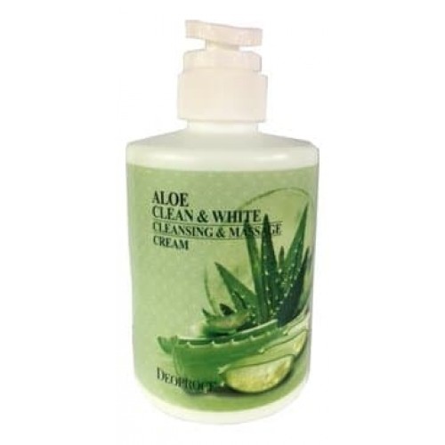 Крем для тела массажный очищающий Deoproce Aloe Clean & White Cleansing & Massage Cream с экстрактом алое, 450 мл
