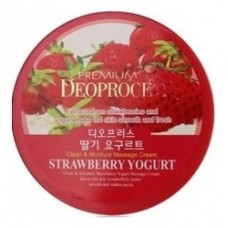 Массажный крем Premium Deoproce Clean & Moisture Strawberry Yogurt Massage Cream с экстрактом клубники, 300 гр.