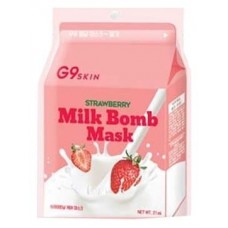 Маска для лица тканевая G9SKIN Milk Bomb Mask Strawberry, 21 мл