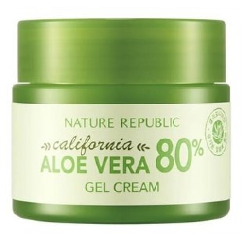 Освежающий гель-крем для лица Nature Republic California Aloe Vera 80% Gel Cream из калифорнийского алоэ, 50 мл