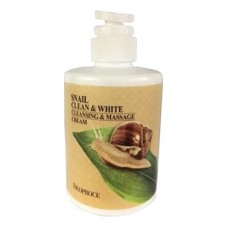 Крем для тела массажный очищающий Deoproce Snail Clean & White Cleansing & Massage Cream с муцином улитки, 450 мл