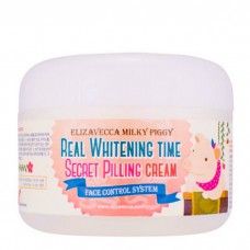 Осветляющий крем Elizavecca Milky Piggy Real Whitening Time Secret Peeling Cream с эффектом пилинга, 100 мл
